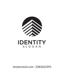 Resumen del icono del logotipo geométrico moderno. Logotipo inmobiliario