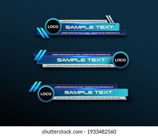 abstract modern geometric lower third banner template design. TV News Bars. broadcasting live streaming. interface template. Vector Illustration.