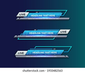 abstract modern geometric lower third banner template design. TV News Bars. broadcasting live streaming. interface template. Vector Illustration.