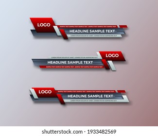 abstract modern geometric lower third banner template design. TV News Bars. broadcasting live streaming. interface template. Vector Illustration.