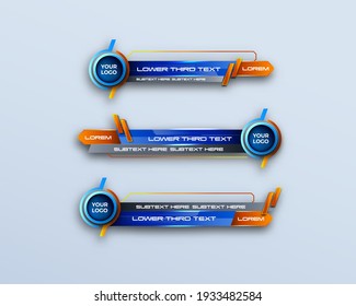 abstract modern geometric lower third banner template design. TV News Bars. broadcasting live streaming. interface template. Vector Illustration.