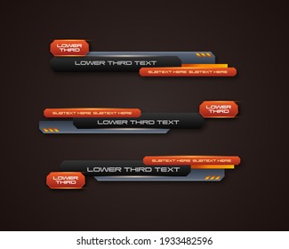 diseño abstracto de plantillas de banner geométrico inferior de 3ª. Barras de noticias de TV. transmisión en vivo. plantilla de interfaz. Ilustración vectorial.