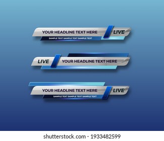 abstract modern geometric lower third banner template design. TV News Bars. broadcasting live streaming. interface template. Vector Illustration.