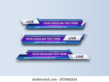 abstract modern geometric lower third banner template design. TV News Bars. broadcasting live streaming. interface template. Vector Illustration.