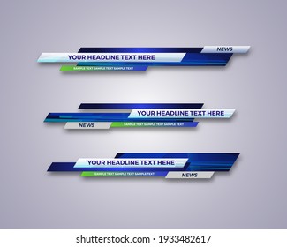 abstract modern geometric lower third banner template design. TV News Bars. broadcasting live streaming. interface template. Vector Illustration.