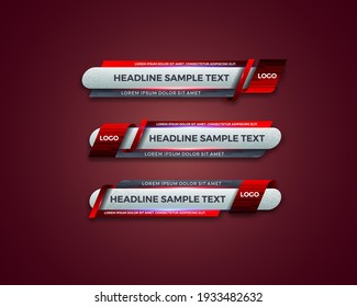 abstract modern geometric lower third banner template design. TV News Bars. broadcasting live streaming. interface template. Vector Illustration.