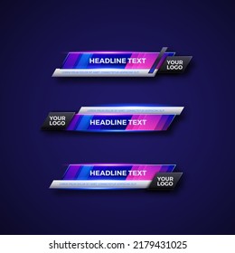 abstract modern geometric lower third banner template design for broadcasting, live, streaming, video template. Vector Illustration