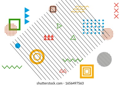 Abstract modern geometric memphis background