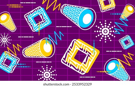 fundo de mênfis geométrico moderno abstrato