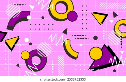 abstract modern geometric memphis background