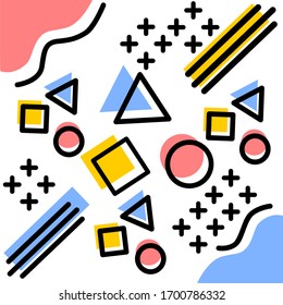 Fondo abstracto de diseño de mempos geométricos modernos