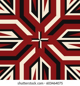 abstract modern geometric native pattern on red