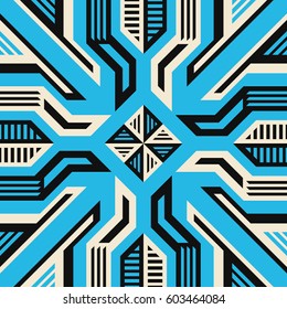 abstract modern geometric native pattern on light blue