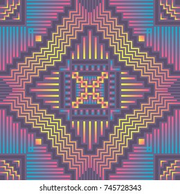 abstract modern geometric native pattern on purple