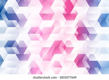 Abstract modern geometric pattern on colorful gradient background. Element design with cube and 3D. Vector Illustration.