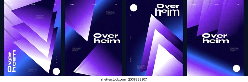Abstract Modern Geometric Poster Background Set. Vibrant Gradient Cover Design. Suitable for Social Media, Cover, Banner, or Flyer