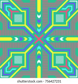 abstract modern geometric reflective colors pattern on green