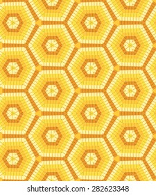 Abstract modern geometric seamless pattern of brown, orange and yellow colors