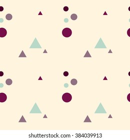 abstract modern geometric seamless vector pattern background illustration with circles and triangles