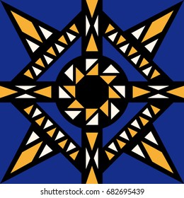 abstract modern geometric shape style pattern on blue