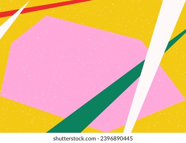 Abstract modern geometric shapes background with dust effect overlay texture. Colorful backdrop with abstract elements. Graphic template vector design