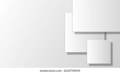 Abstract modern geometric shapes white grey background 