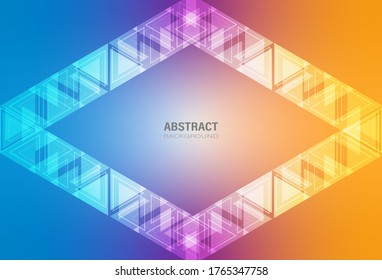 Abstrakte moderne geometrische Vorlage auf Farbverlauf-Hintergrund. Elementdesign und minimaler Stil. Vektorgrafik.