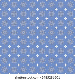 Abstrakte moderne geometrische Fliese und Textil nahtlose Muster mit blauem Hintergrund