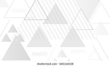 Abstract Modern Geometric Triangles White and Black Vector Background.
