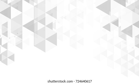 Abstract Modern Geometric Triangles White and Gray Vector Backgrounds