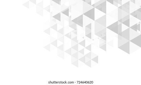 Abstract Modern Geometric Triangles White and Gray Vector Backgrounds