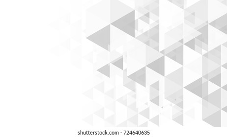 Abstract Modern Geometric Triangles White and Gray Vector Backgrounds