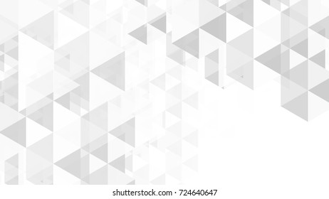 Abstract Modern Geometric Triangles White and Gray Vector Backgrounds