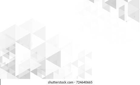 Abstract Modern Geometric Triangles White and Gray Vector Backgrounds