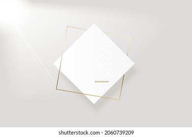 Abstract modern geometric white background. Paper cut style with golden lines. Luxury concept. You can use for banner template, cover, print ad, presentation, brochure, etc. Vector illustration