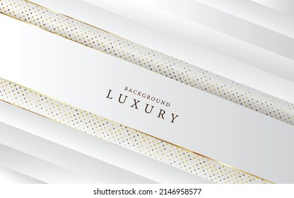 Abstract modern geometric white background. Paper cut style with golden lines. Luxury concept. You can use for banner template, cover, print ad, presentation, brochure, etc. Vector illustration