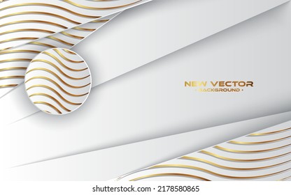 Moderno vector de fondo de plata de luz abstracta. Diseño elegante de forma circular con línea dorada.