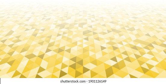 Abstract modern geometric yellow triangles pattern perspective background and texture. Vector illustration