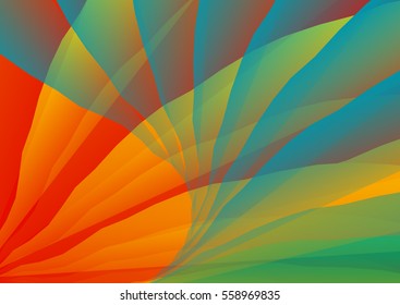 Abstract modern geometrical background with vivid colorful waves. Can be used for presentation, background, invitation, business brochure.
