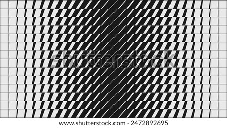 Abstract modern geometrical composition with transition effect, Minimal split vector background with black to white geometric shapes, graphic halftone pattern design in brutalism style