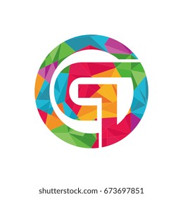abstract modern geometrical polygonal initial letter g logo