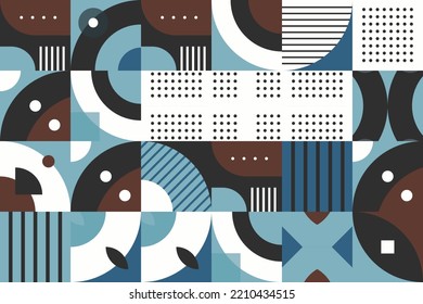 Abstract Modern geometrical shapes vector seamless pattern It consists of a polyhedron such as a circle square triangle Used in the textile industry, fabric pattern, paper, wallpaper, book cover