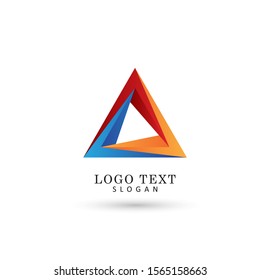 Abstract Modern Geometrical Triangle Logo. Icon  & Symbol Vector Template.