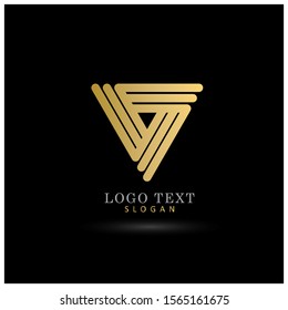 Abstract Modern Geometrical Triangle Logo. Icon  & Symbol Vector Template.