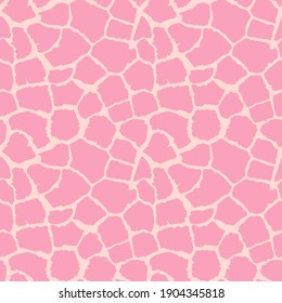 Abstract modern giraffe seamless pattern. Animals trendy background. Pink decorative vector stock illustration for print, card, postcard, fabric, textile. Modern ornament of stylized skin.