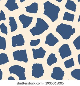 Abstract modern giraffe seamless pattern. Animals trendy background. Blue decorative vector stock illustration for print, card, postcard, fabric, textile. Modern ornament of stylized skin.