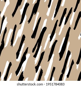 Abstract modern giraffe seamless pattern. Animals trendy background. Beige and black decorative vector stock illustration for print, card, postcard, fabric, textile. Modern ornament of stylized skin.