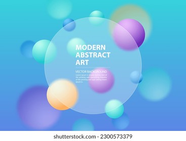Abstract modern glassmorphism background design. Geometric shapes. Frosted glass effect. Illustration on blurred gradient vector background.