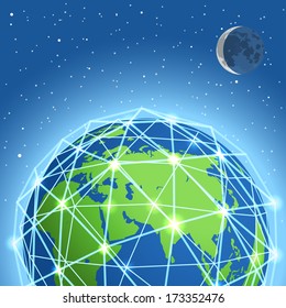 Abstract modern global communicating scheme on Earth