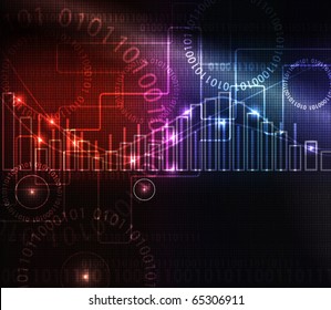 abstract modern glowing  background with graph